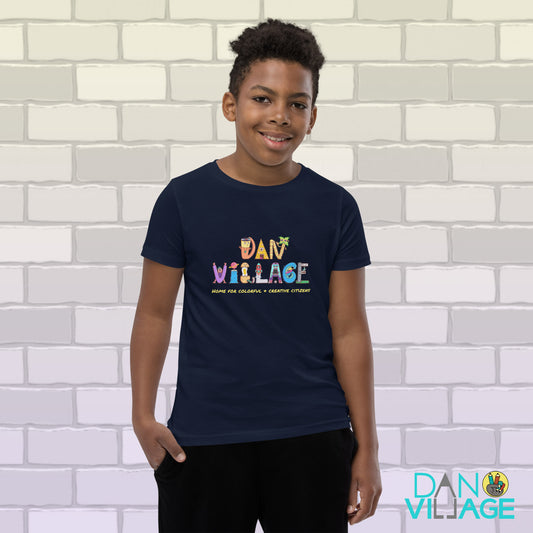 Illustrated character logo kids tee for colourful and creative young citizens
