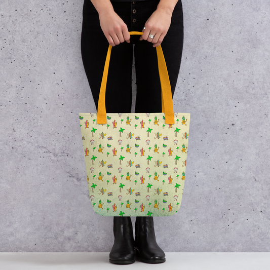 Illustrated beach characters tote bag by Santa Barbara illustrator Daniel Sulzberg
