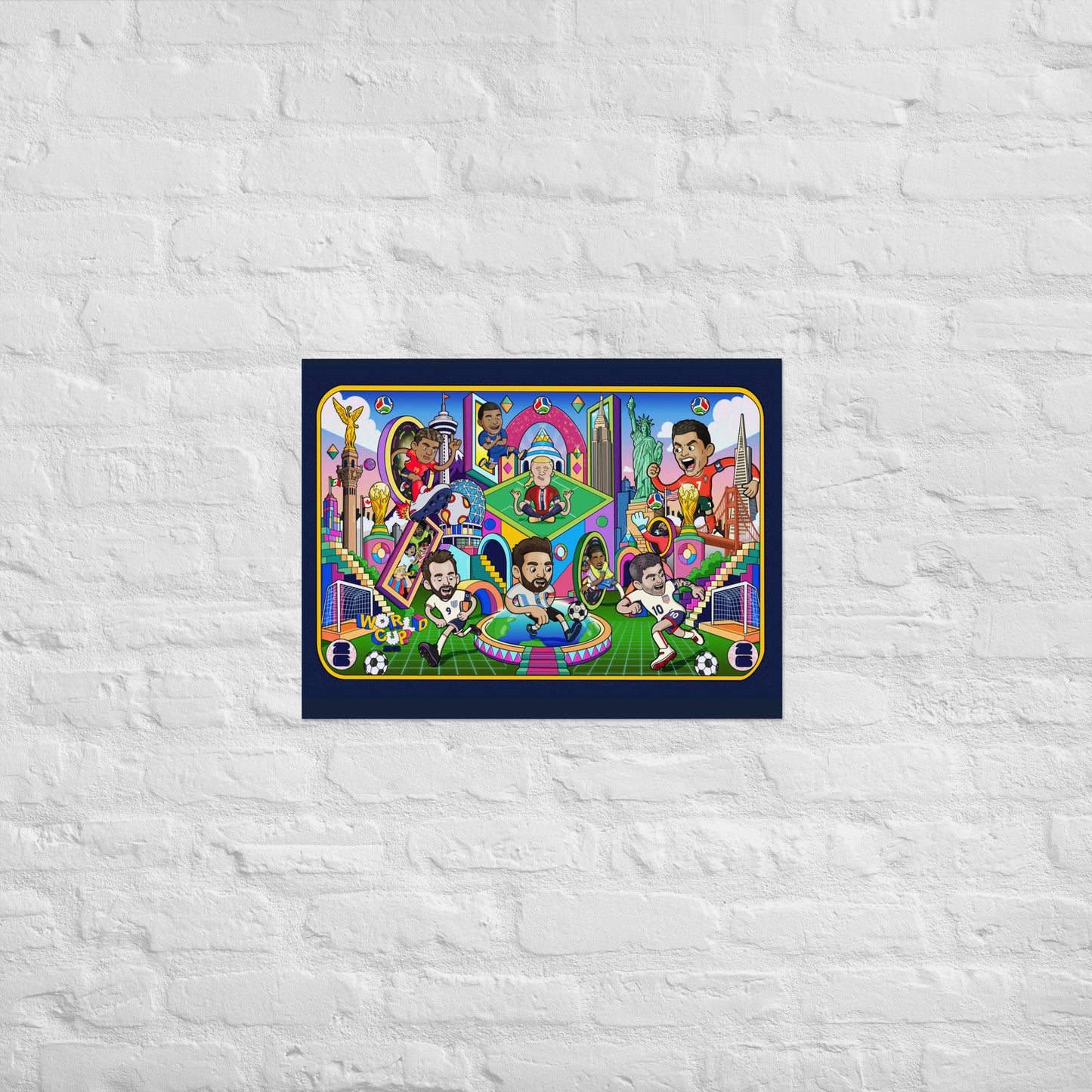 Original football wall art poster drawn by illustrator Daniel Sulzberg
