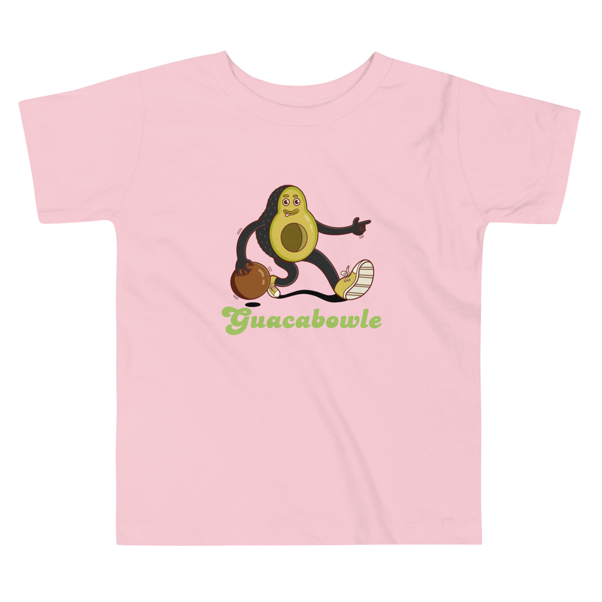 Illustrated avocado pun toddler tee drawn by illustrator Daniel Sulzberg