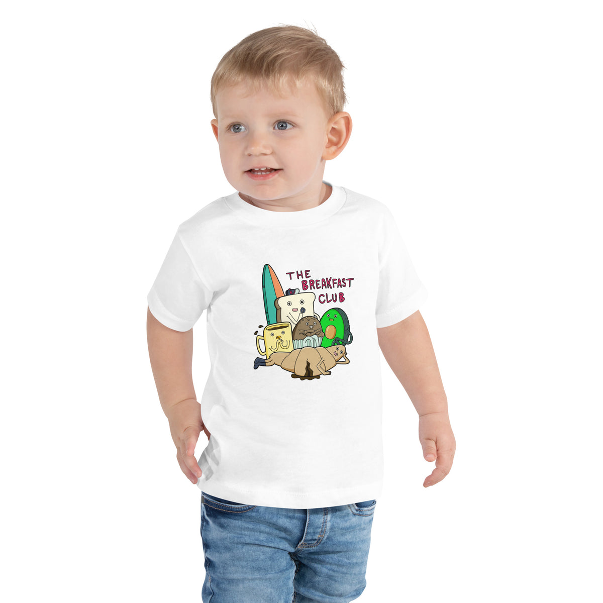 Illustrated toddler tee for kids who negotiate hard at breakfast, a playful food gift