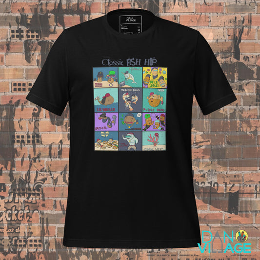 Classic Fish Hop hip hop graphic tee, an original funny underwater music scene