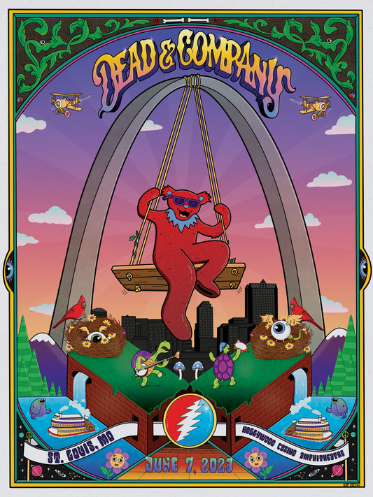 Dead and Company St. Louis 2023 signed artist proof gig poster by Daniel Sulzberg