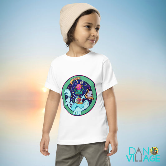 Illustrated mindfulness toddler tee with a calm Find Peace message for little kids