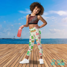 Load image into Gallery viewer, Florida Vacation Cute Flamingos Cadillacs Alligators Sea Turtles Oranges Patterned Kid&#39;s Leggings