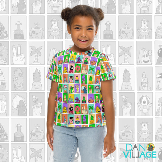 Illustrated character portrait kids tee, a school yearbook parody by Daniel Sulzberg