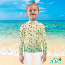 Load image into Gallery viewer, Whimsical Beach Life Pool Swim Summer Kids Rash Guard