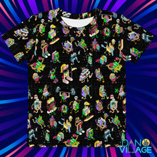 Load image into Gallery viewer, Wacky Characters Bright Fun Kids Pattern Crew neck t-shirt