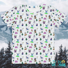 Load image into Gallery viewer, Winter Ski Monsters Shirt - Cute Monster Pattern Shirt - Snowboarder tee- Kids crew neck t-shirt