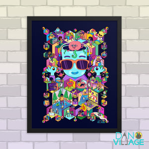 Music is my Mental Health Isometric Colorful Framed poster