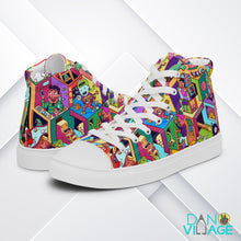 Load image into Gallery viewer, Color Mayhem colorful fun pattern Danvillage Men’s high top canvas shoes