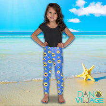 Load image into Gallery viewer, Happy Sun girls leggings, Youth, Kids, Children Tanning, Sun, Ocean, Vacation, All-Over Print Kids leggings