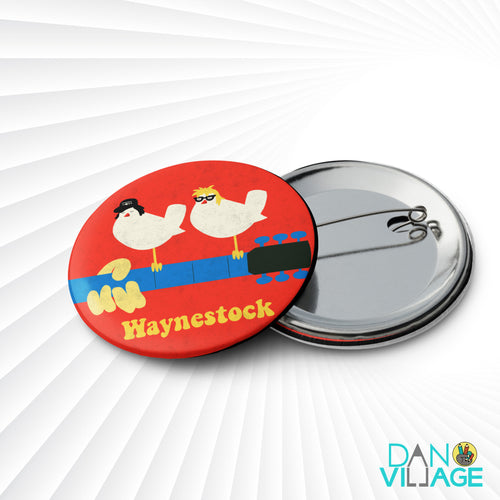 Waynestock Wayne's World Party On Excellent Set of pin buttons