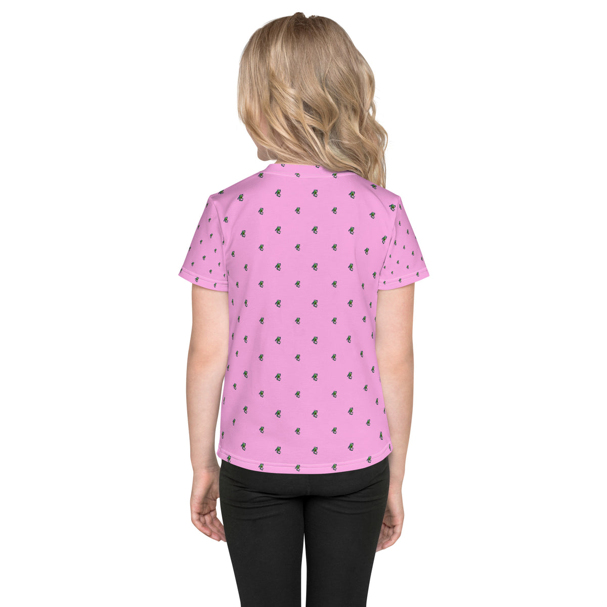 Bold illustrated kids graphic t-shirt built around a silly all-over avocado design