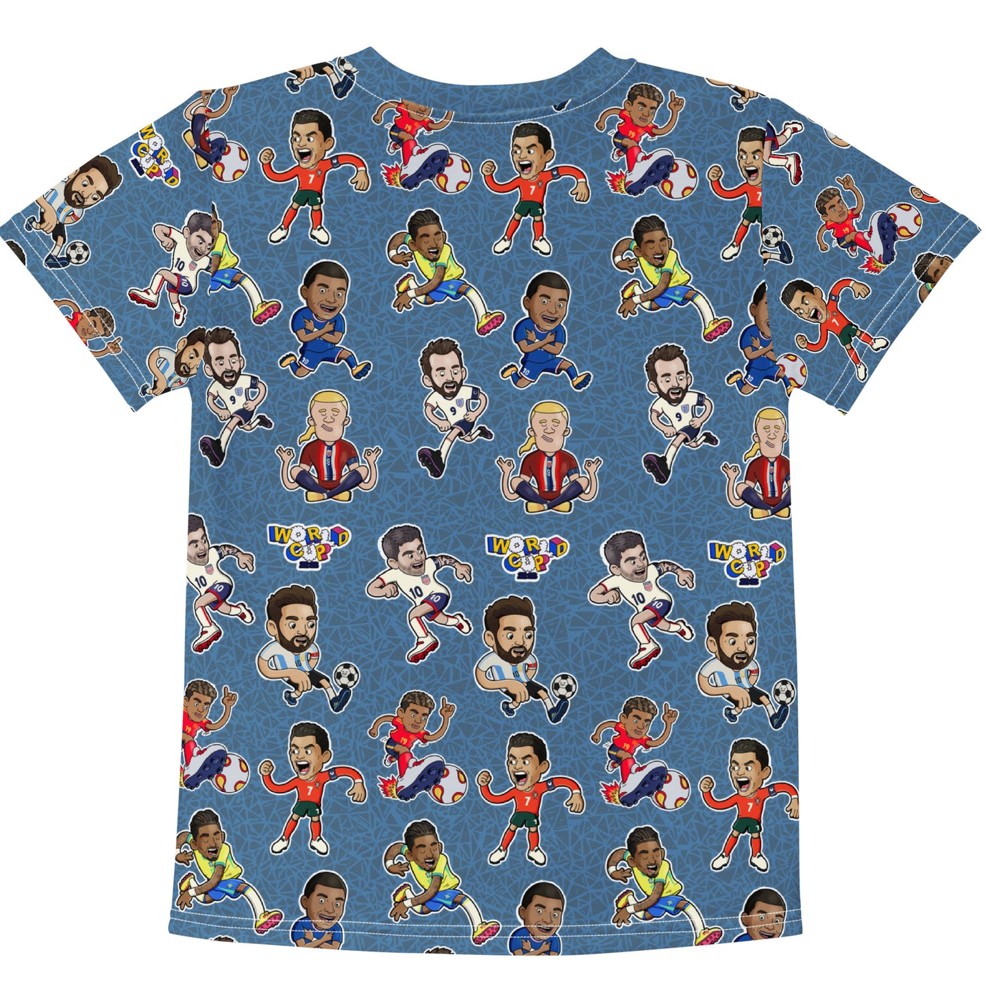 All-over illustrated soccer kids tee by Santa Barbara illustrator Daniel Sulzberg