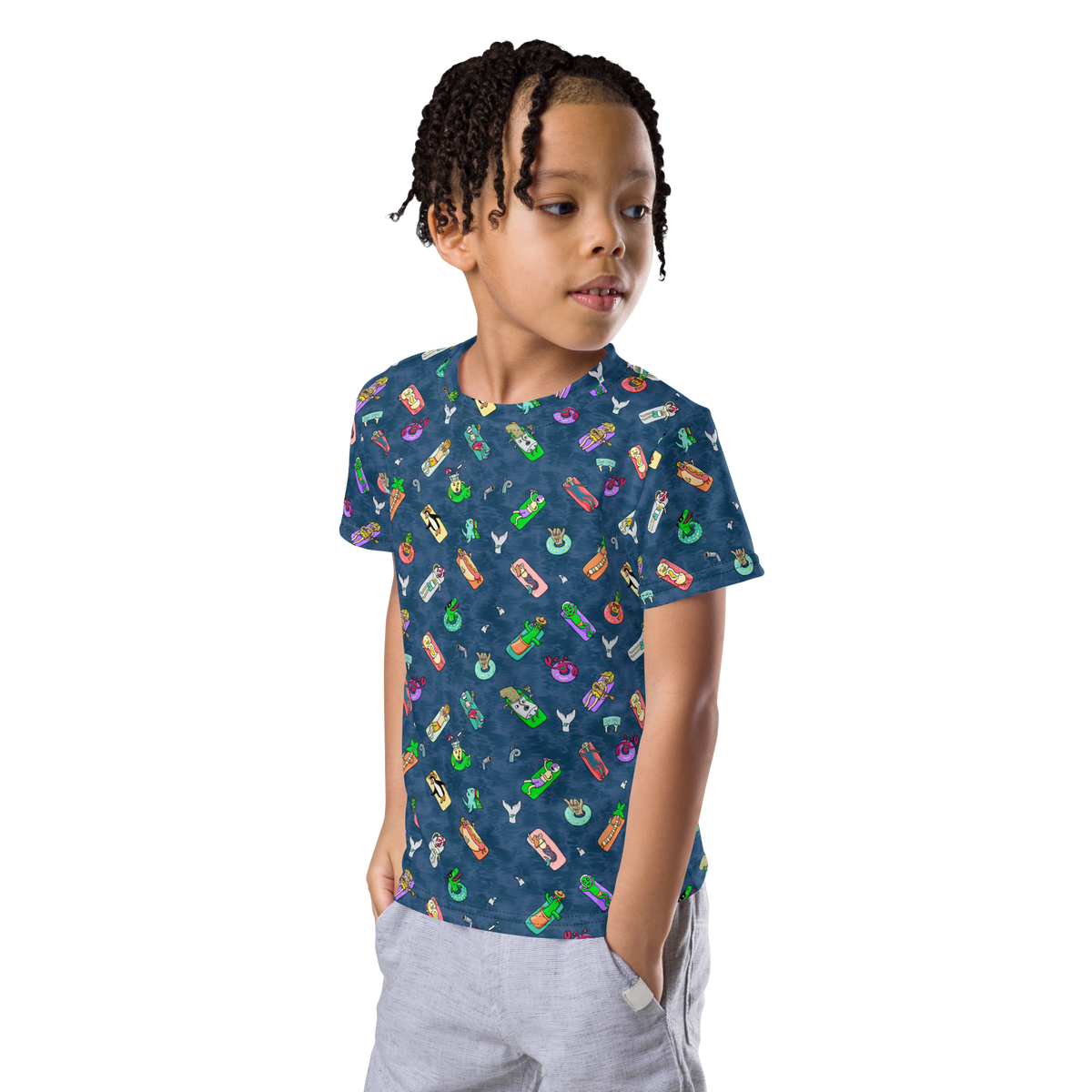 Summer gift tee for kids who take relaxing seriously, hand-drawn for Danvillage Art Lab