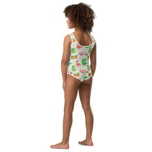 Load image into Gallery viewer, Florida Vacation Cute Flamingos Cadillacs Alligators Sea Turtles Oranges Patterned All-Over Print Kids Swimsuit