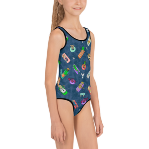 Cute Floaties Pattern Swimsuit, Toddler, Kids Swimwear Pattern, Swimsuit for Girls, Youth Swim Suit Gifts, cute Lover Gift