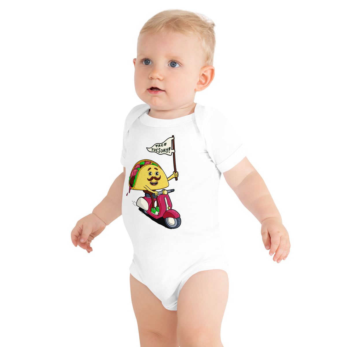 Illustrated taco baby gift bodysuit from Danvillage Art Lab for new parents