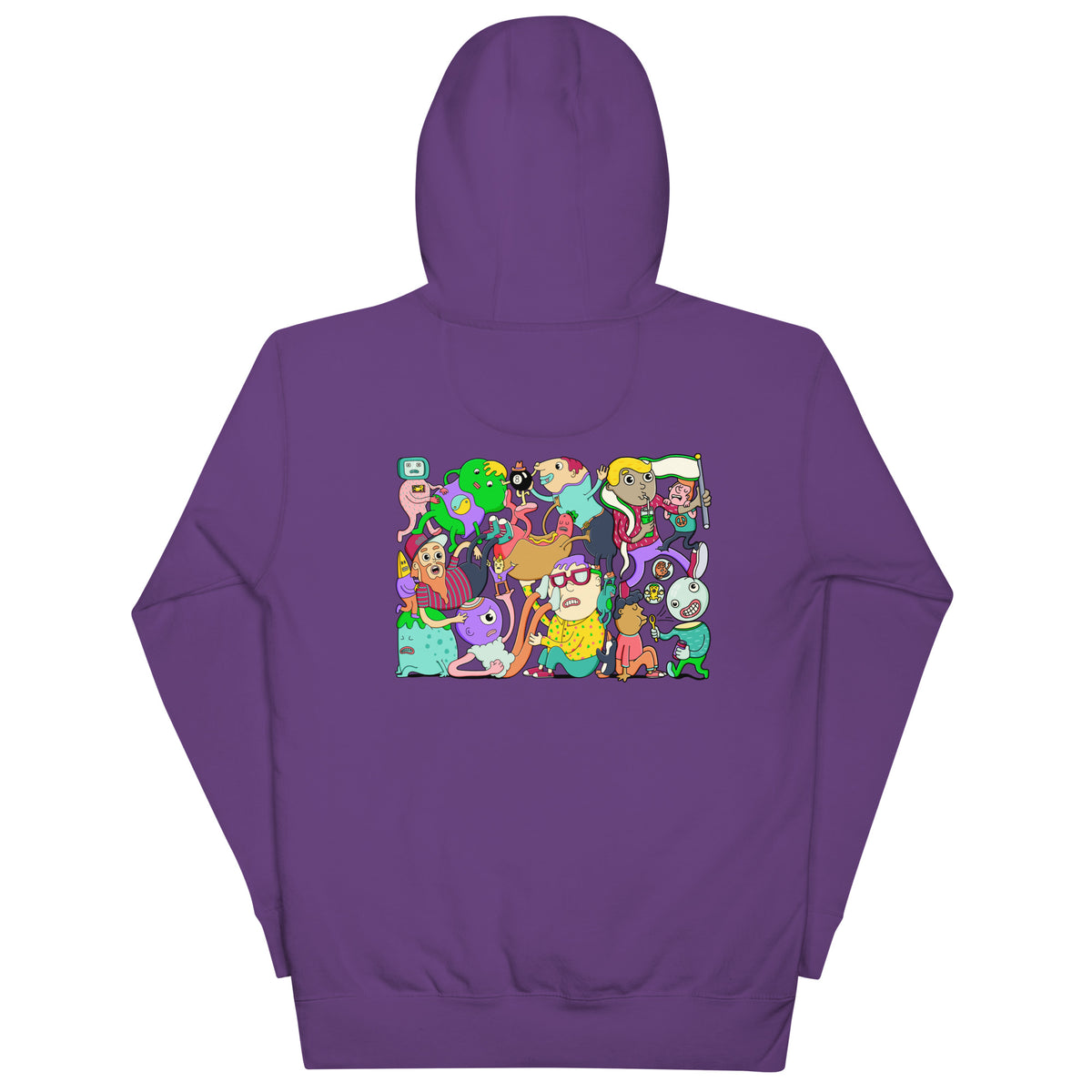 Bold character-driven graphic hoodie for streetwear and creative wardrobes