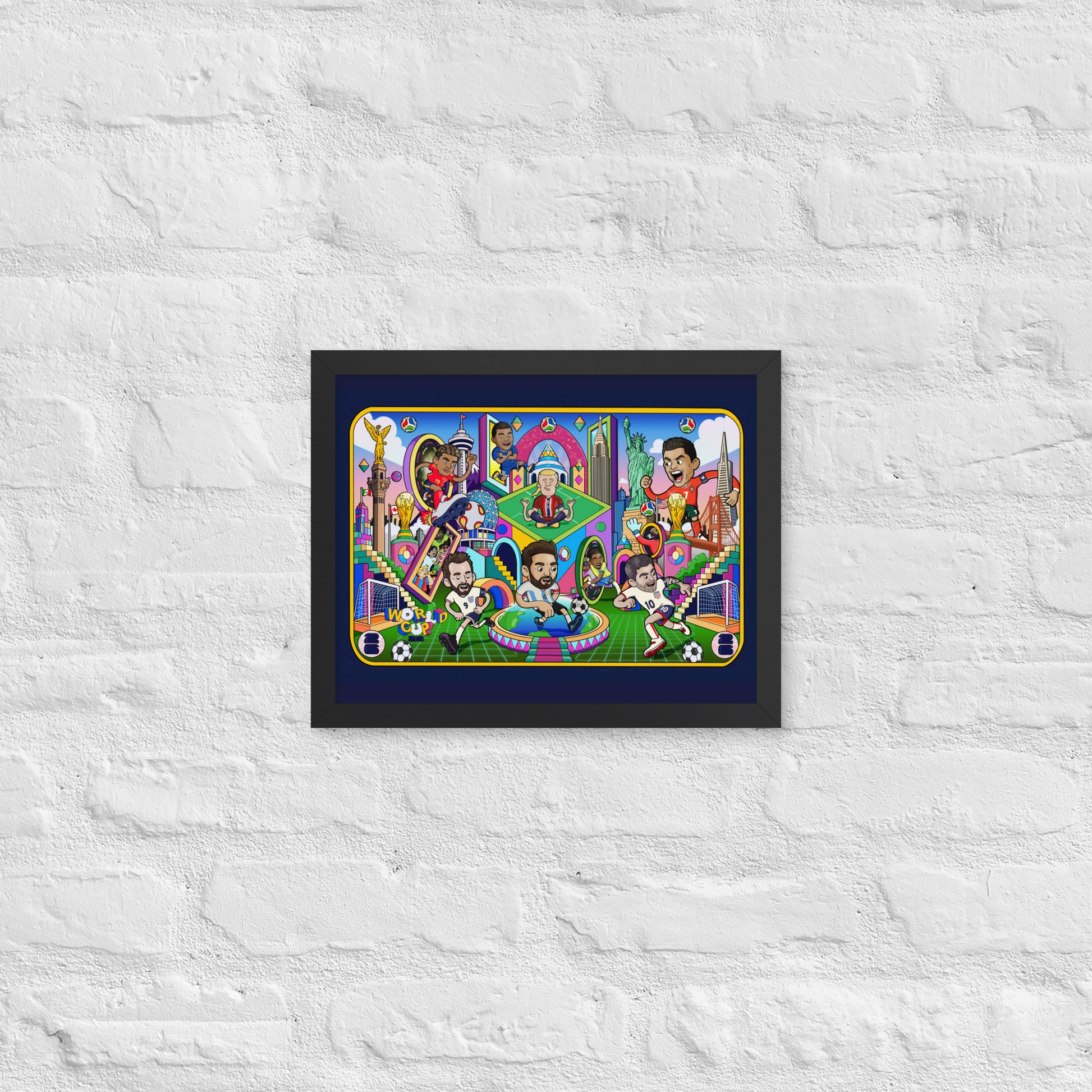 Illustrated football art print for a kids soccer bedroom or a coach's office