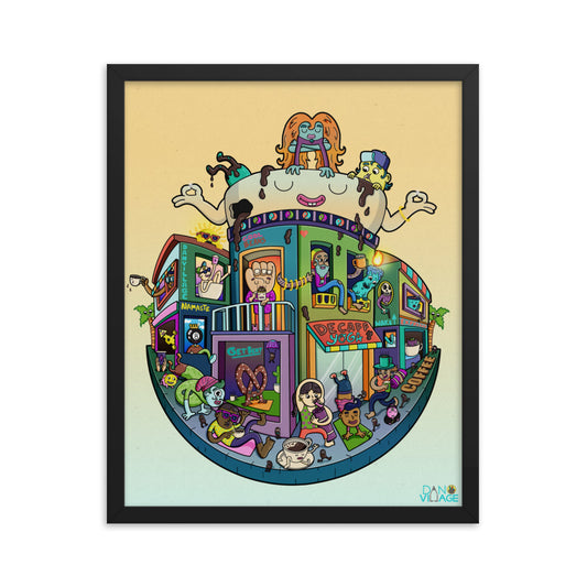 Calm illustrated yoga and coffee wall art for kitchens, studios and mindful mornings