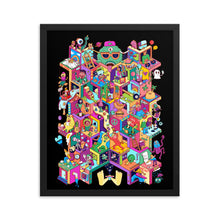 Load image into Gallery viewer, Isometric Mayhem in Danvillage Colorful unique Framed poster
