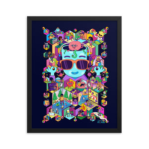 Music is my Mental Health Isometric Colorful Framed poster