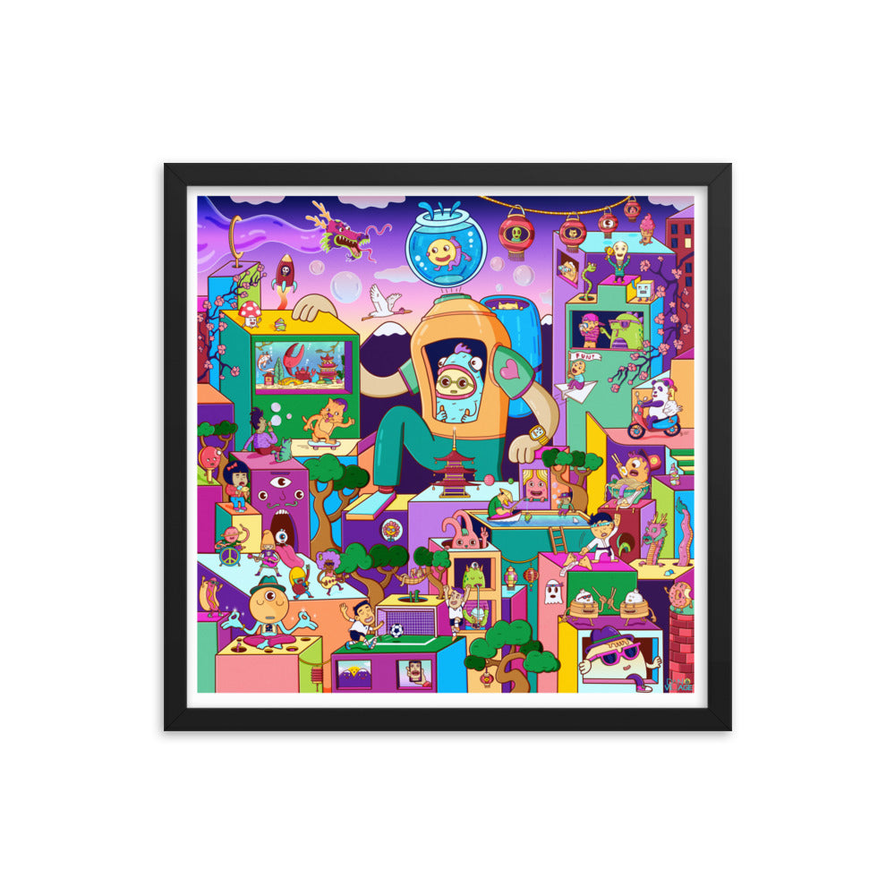 Cheerful illustrated wall art print for bedrooms, playrooms and creative corners