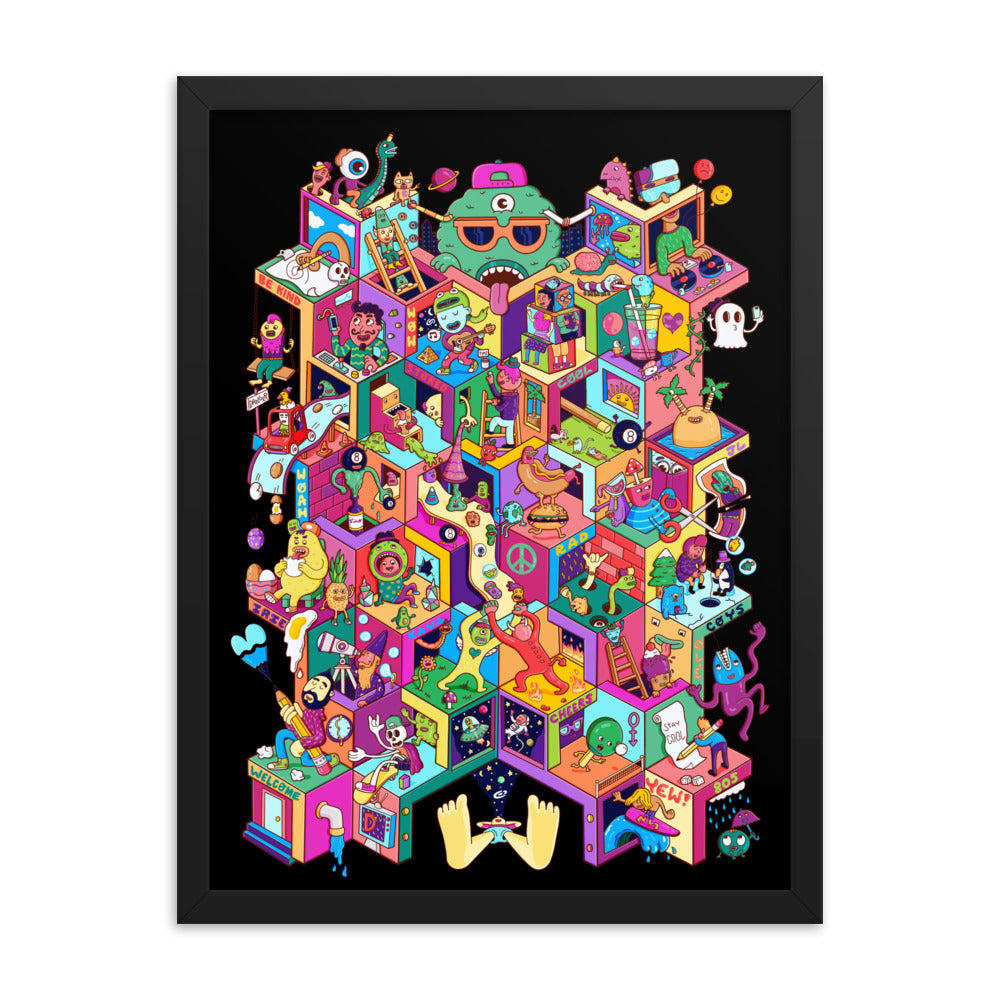 Flagship Danvillage cityscape by Santa Barbara illustrator Daniel Sulzberg