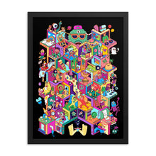 Load image into Gallery viewer, Isometric Mayhem in Danvillage Colorful unique Framed poster