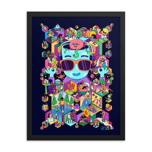 Music is my Mental Health Isometric Colorful Framed poster