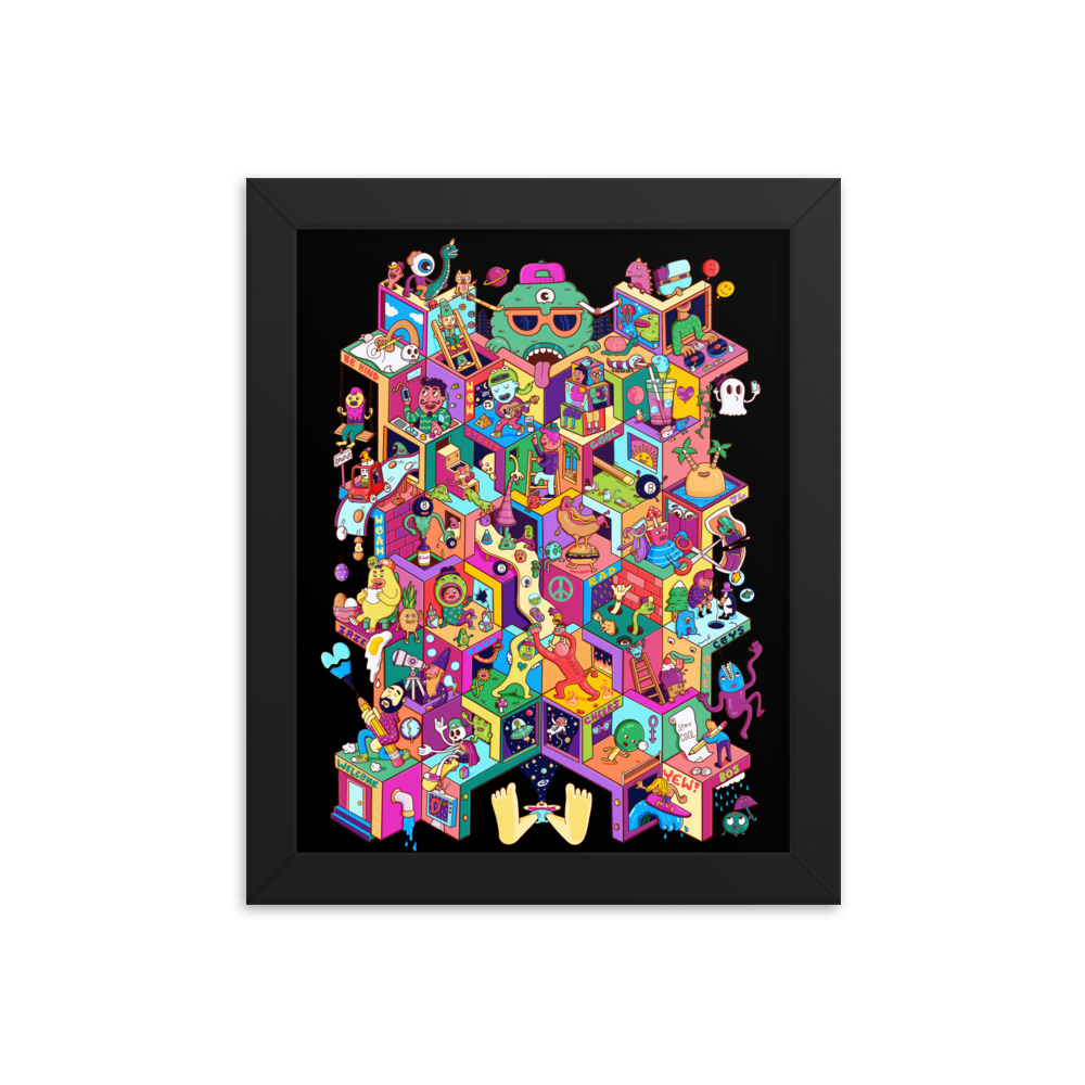 Gift-ready illustrated puzzle for anyone tired of barns and lighthouses, featuring a character-packed isometric city design