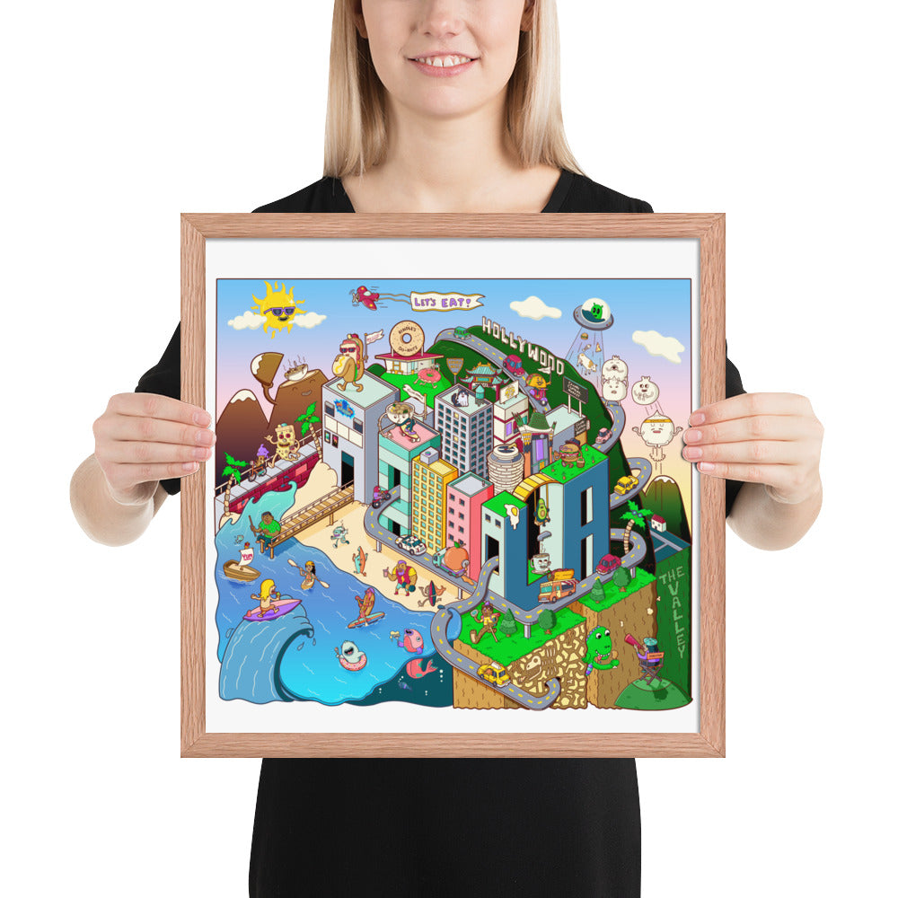 Los Angeles food culture wall art, an original print from Danvillage Art Lab