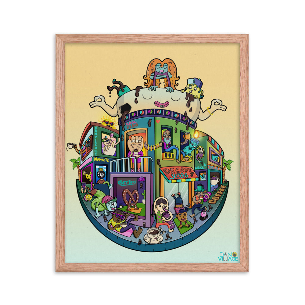 Mindfulness themed framed art print for pilates studios, bedrooms and reading nooks