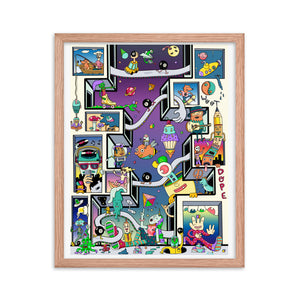 Wacky Windows Danvillage Surreal Fun Colorful Framed poster