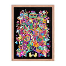 Load image into Gallery viewer, Isometric Mayhem in Danvillage Colorful unique Framed poster