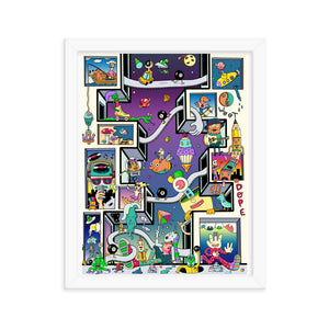 Wacky Windows Danvillage Surreal Fun Colorful Framed poster