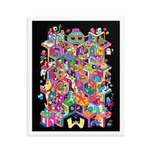 Load image into Gallery viewer, Isometric Mayhem in Danvillage Colorful unique Framed poster