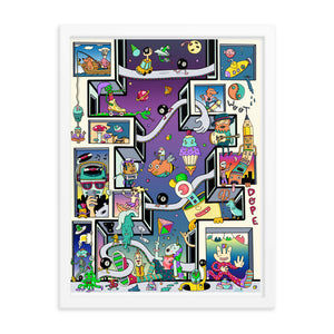 Wacky Windows Danvillage Surreal Fun Colorful Framed poster