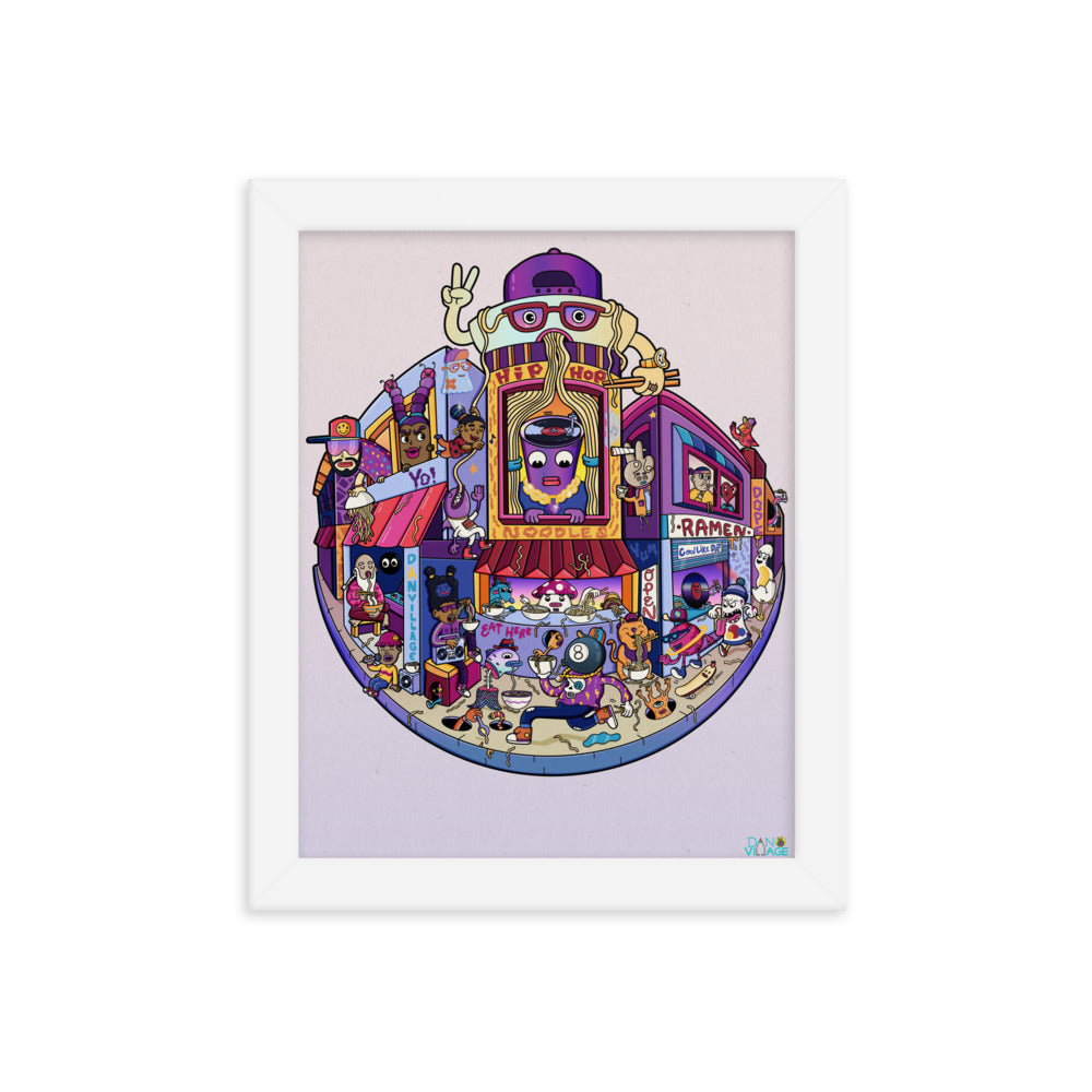 Funny hip hop themed kitchen art print for people who take their noodles seriously