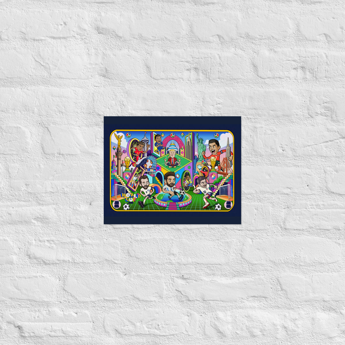 Football art print for a kids soccer bedroom, game room or coach's office