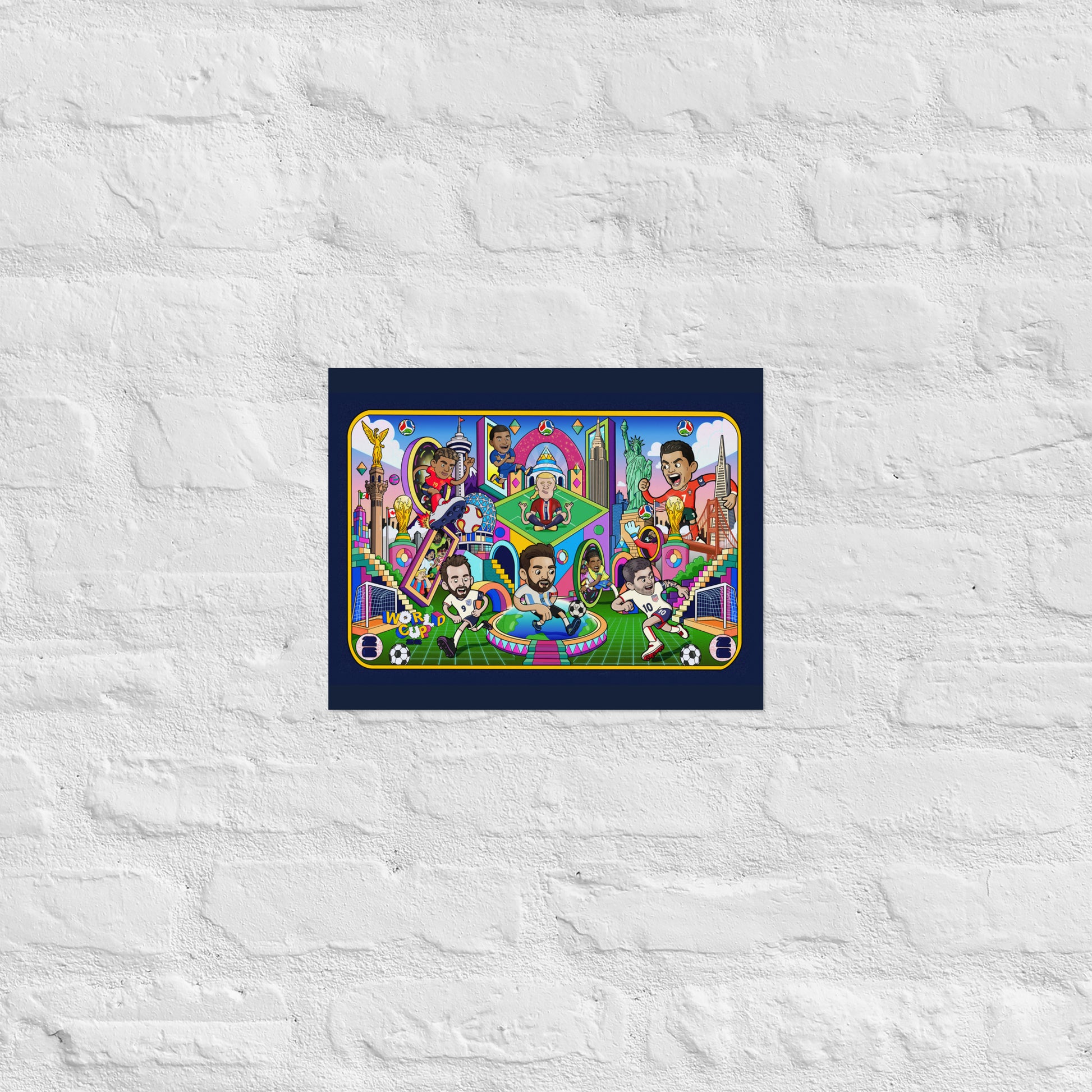 Football art print for a kids soccer bedroom, game room or coach's office