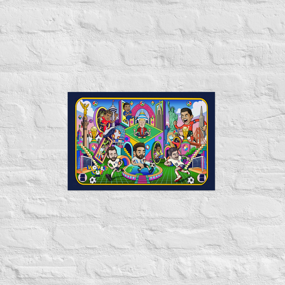 Illustrated soccer legends poster from Danvillage Art Lab for fans of the game
