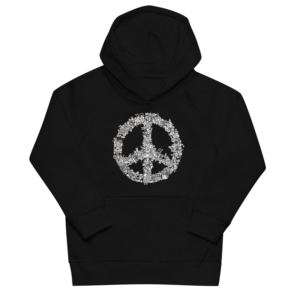 Boho peace sign sweatshirt for children, illustrated by Danvillage Art Lab