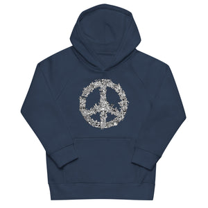 Peace Doodle illustrated cool fun rad Kids eco hoodie