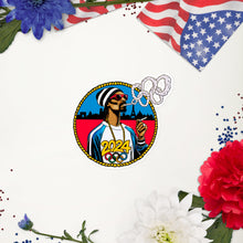 Load image into Gallery viewer, Snoop Dogg Blowing Olympic Smoke Rings Funny Humor cool 2024 Bubble-free stickers