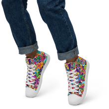 Load image into Gallery viewer, Color Mayhem colorful fun pattern Danvillage Men’s high top canvas shoes