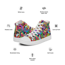 Load image into Gallery viewer, Color Mayhem colorful fun pattern Danvillage Men’s high top canvas shoes