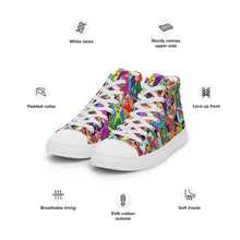 Load image into Gallery viewer, Color Mayhem colorful fun pattern Danvillage Men’s high top canvas shoes